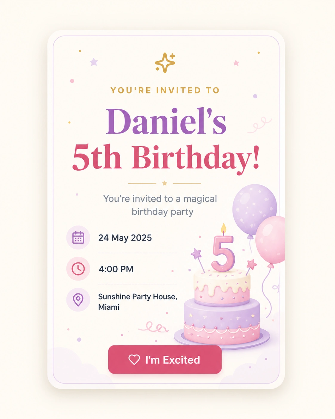 Birthday invitation preview