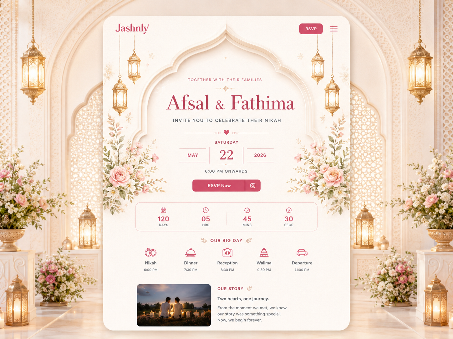 Elegant vertical floral invitation card preview